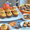 Halloween: Marmorkuchen-Cupcakes und Kekse