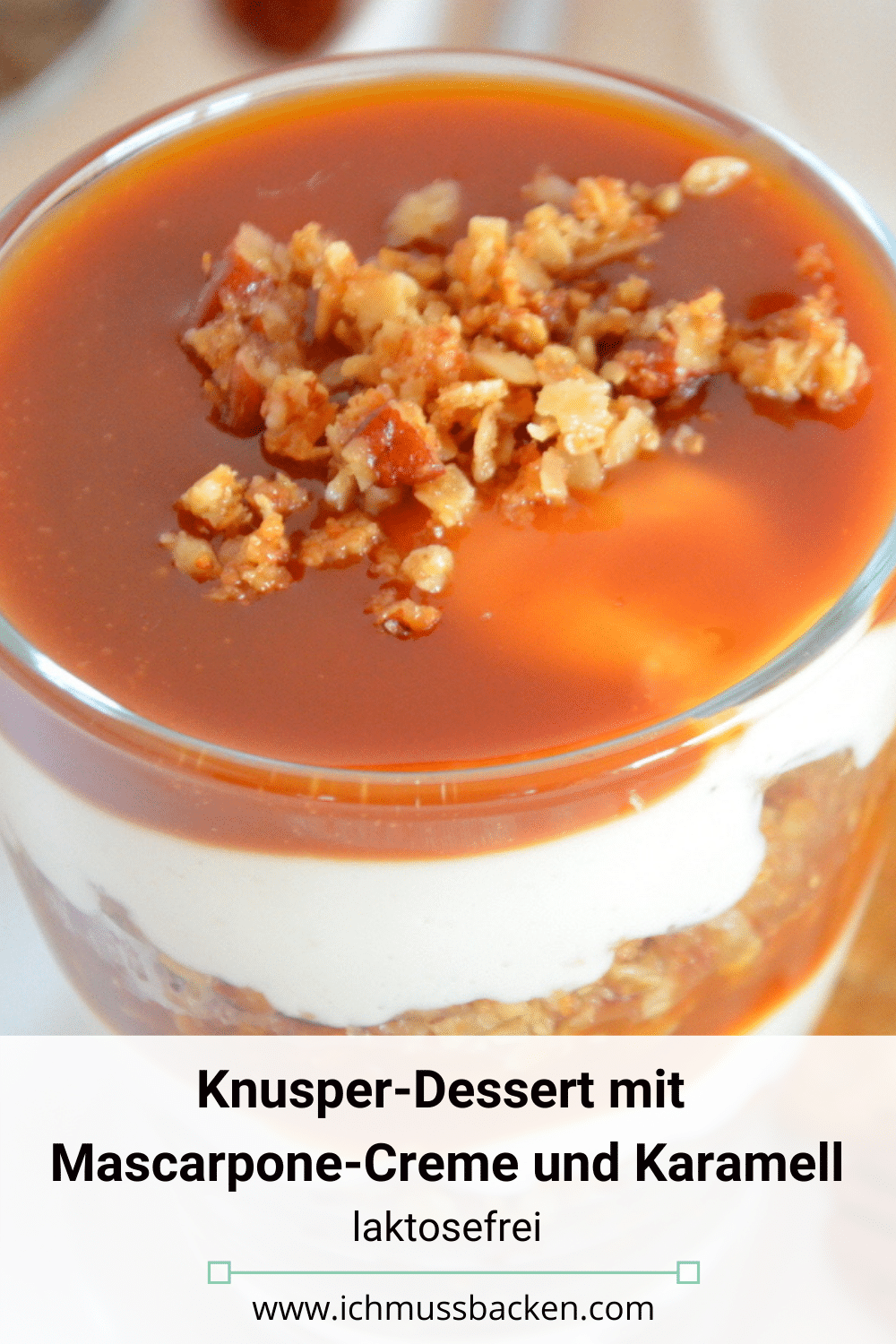 Knusper-Dessert mit Mascarpone-Creme und Karamell