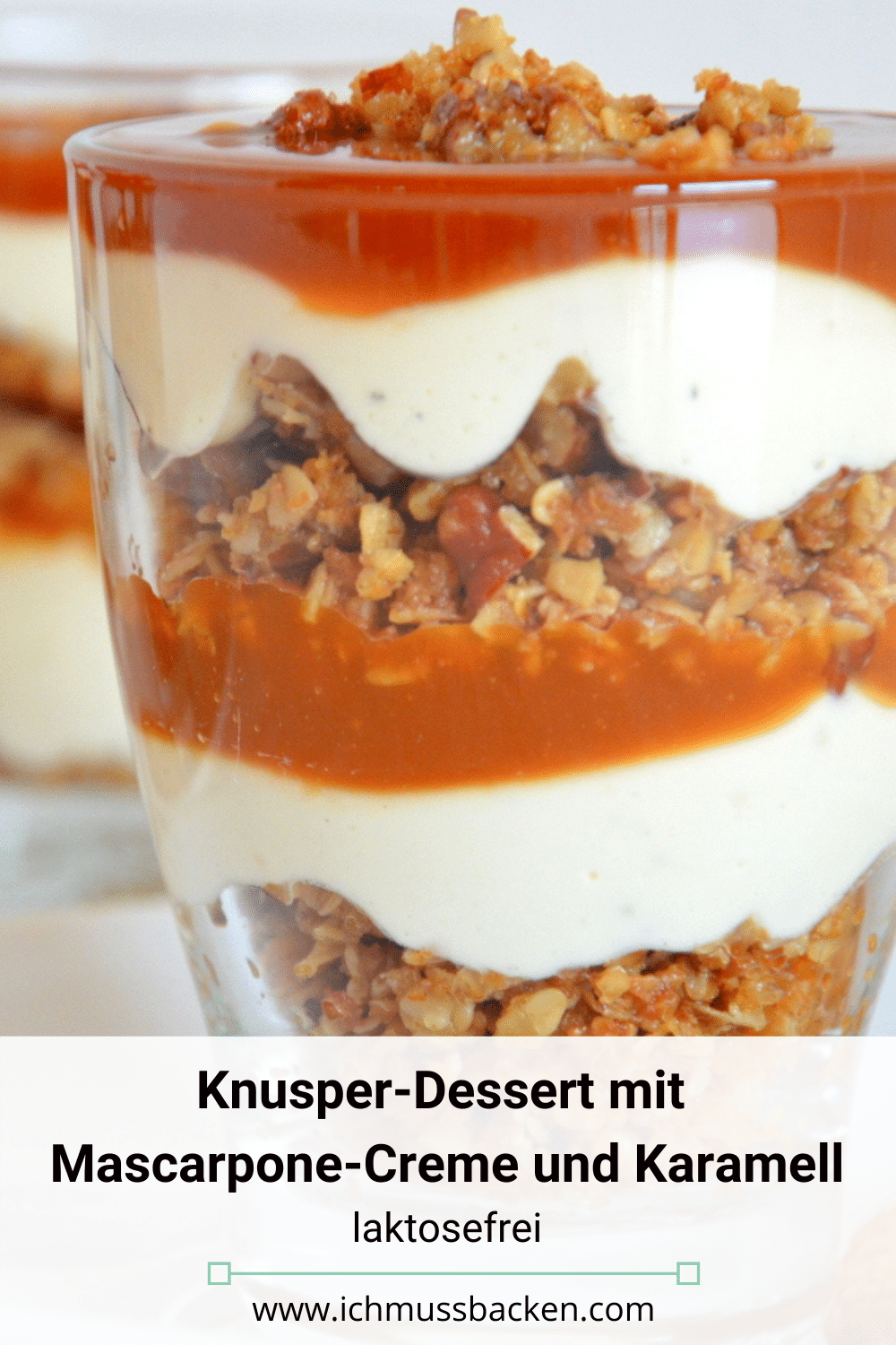 Knusper-Dessert mit Mascarpone-Creme und Karamell