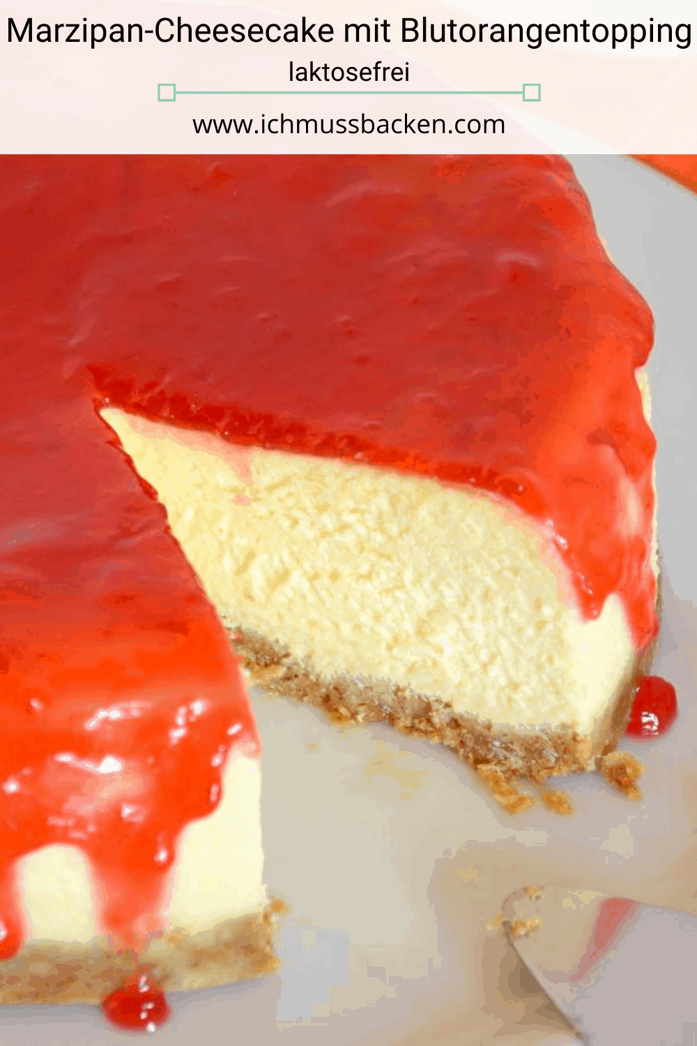 Marzipan-Cheesecake mit Blutorangentopping