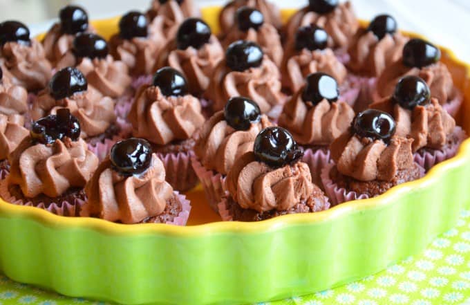 Amarena Schoko Mini-Cupcakes