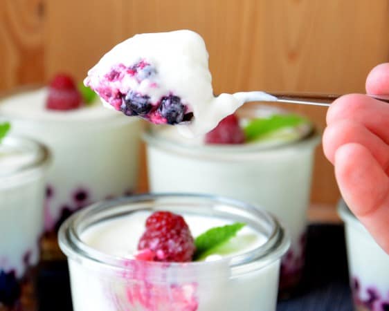 Joghurt-Limetten-Creme mit Beeren, laktosefrei - Ich muss backen