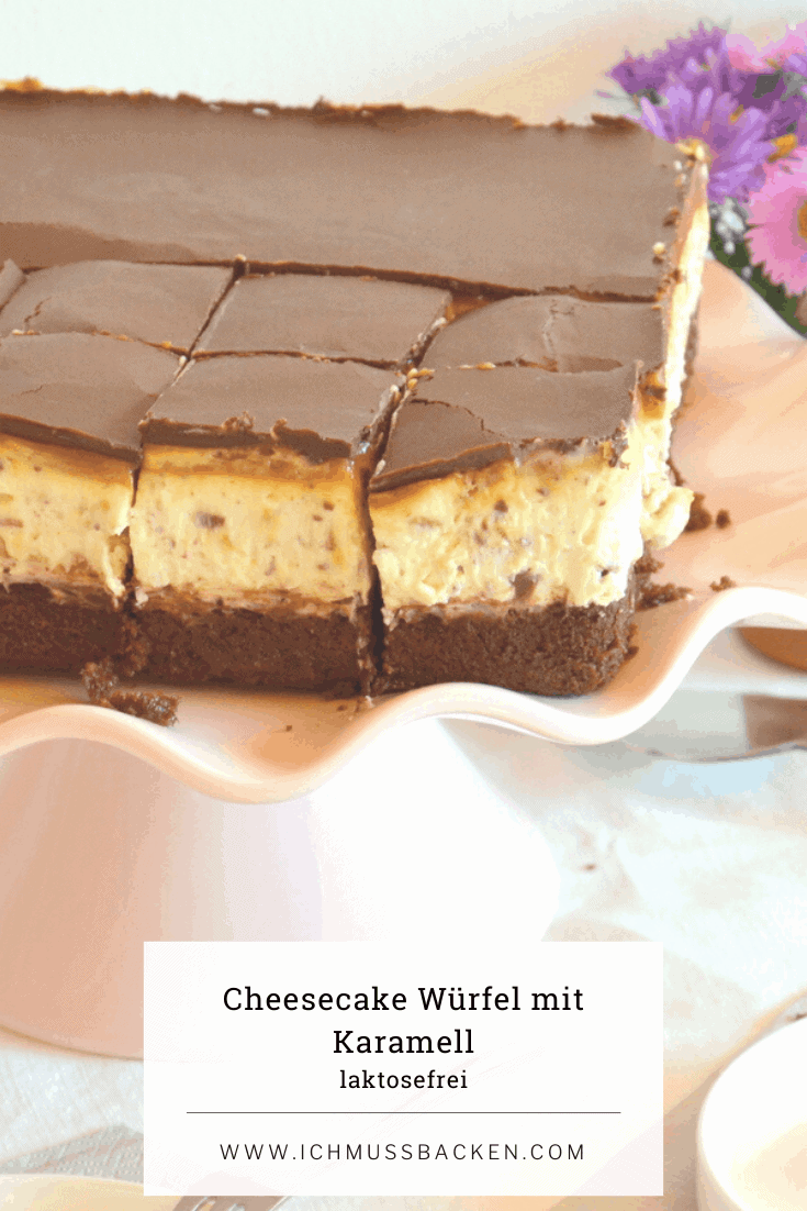 Cheesecake Würfel mit Karamell