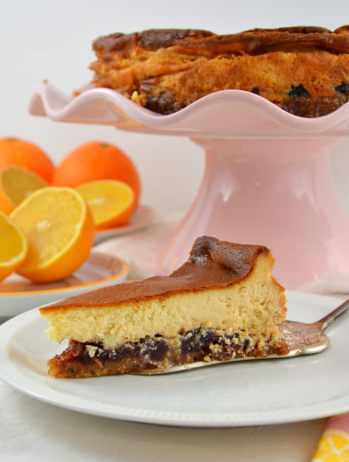 Mascarpone-Cheesecake mit Cranberrys und Orange