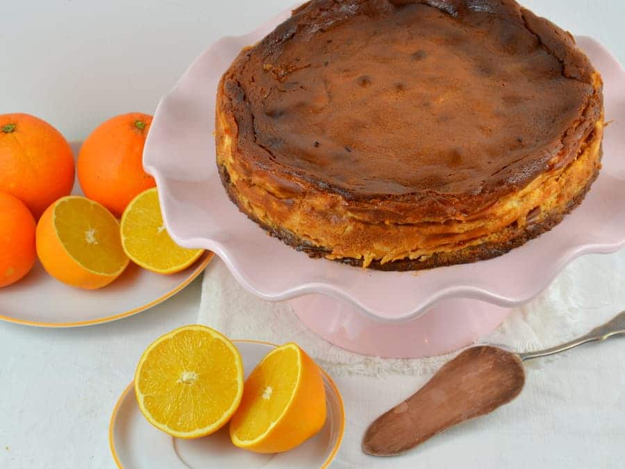 Mascarpone-Cheesecake mit Cranberrys und Orange