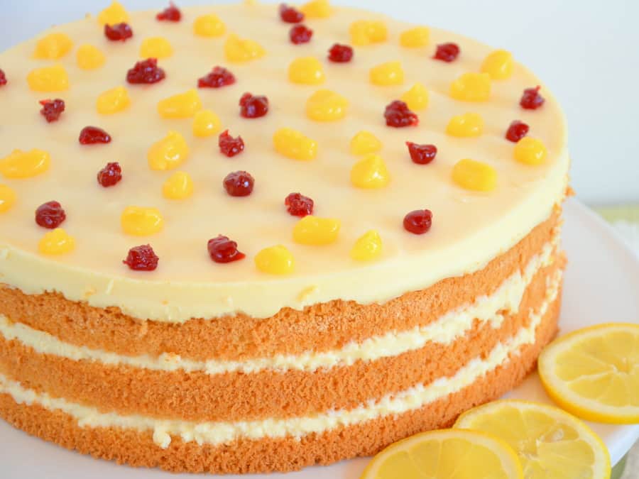 Himbeer-Zitronen-Torte