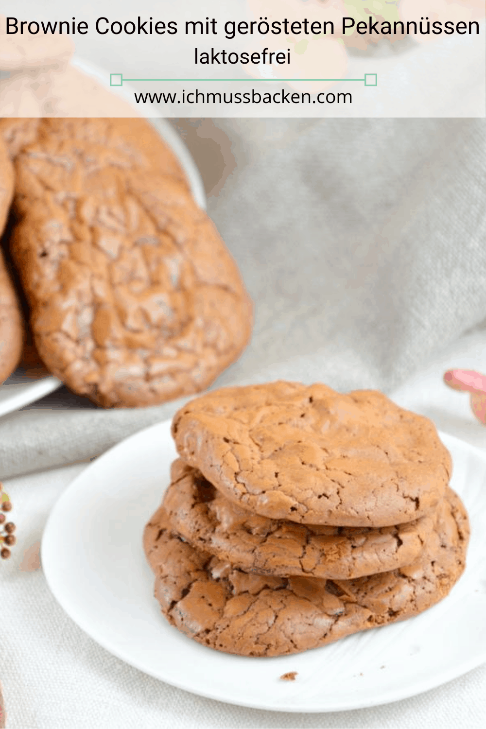 Brownie Cookies mit gerösteten Pekannüssen