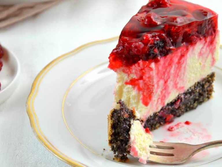 Mohn-Topfen-Torte mit Himbeeren, laktosefrei - Ich muss backen