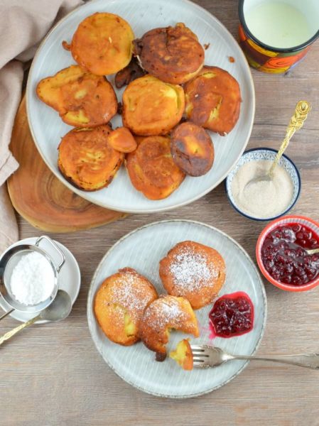 Apfelradel aus Ausbackteig, laktosefrei - Ich muss backen