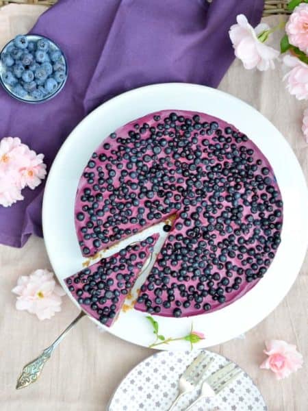 No-bake Heidelbeer-Cheesecake, laktosefrei - Ich muss backen