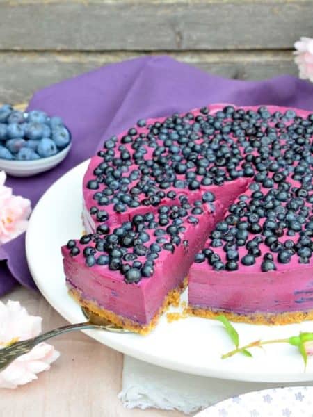 No-bake Heidelbeer-Cheesecake, laktosefrei - Ich muss backen