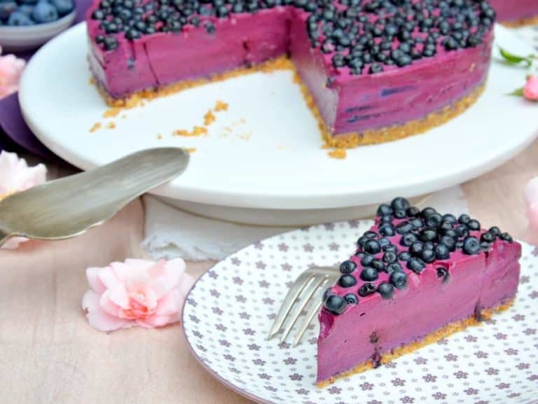 No-bake Heidelbeer-Cheesecake, laktosefrei - Ich muss backen