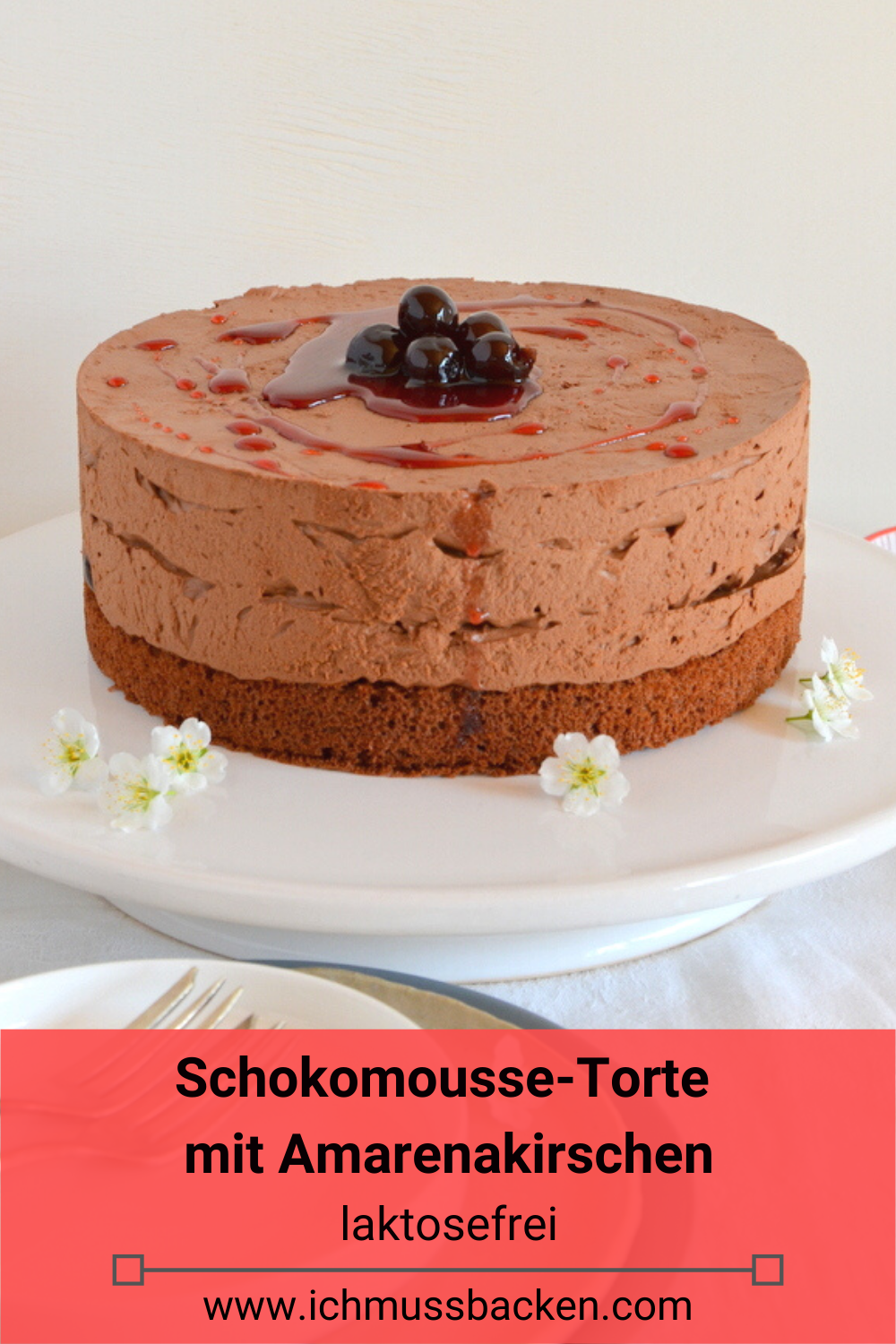 Schokomousse-Torte mit Amarenakirschen