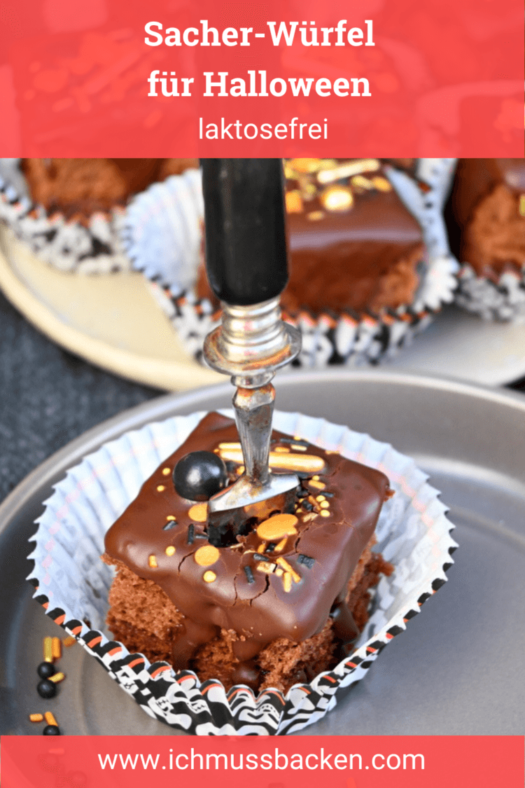 Sacher-Würfel für Halloween, laktosefrei - Ich muss backen