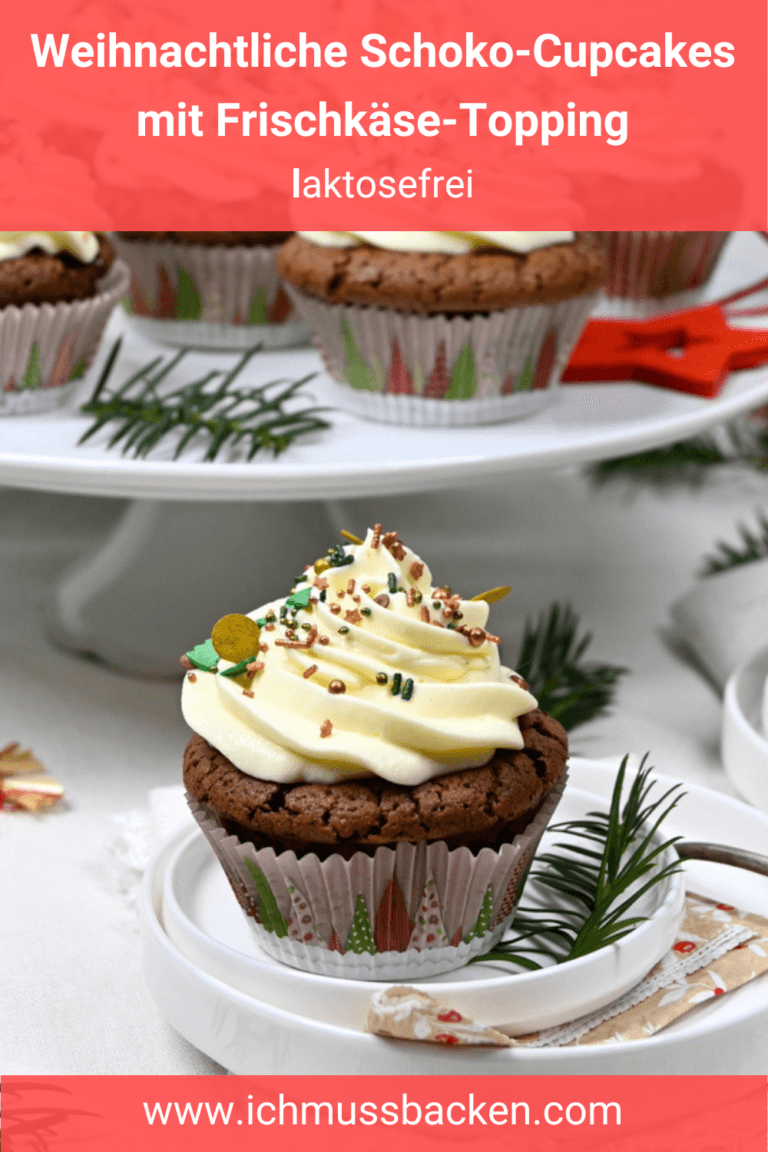 Festliche Schoko-Cupcakes mit Frischkäse Topping, laktosefrei - Ich ...