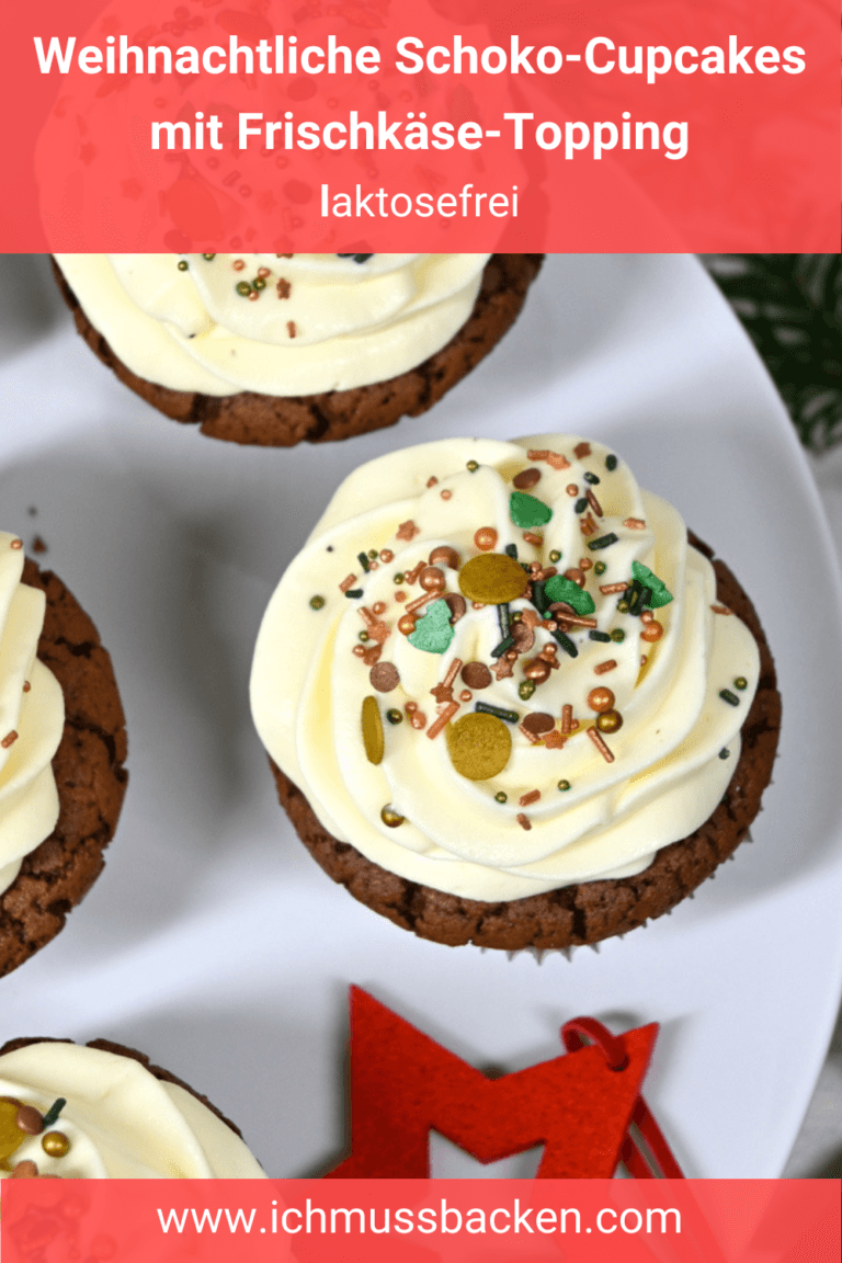 Festliche Schoko-Cupcakes mit Frischkäse Topping, laktosefrei - Ich ...