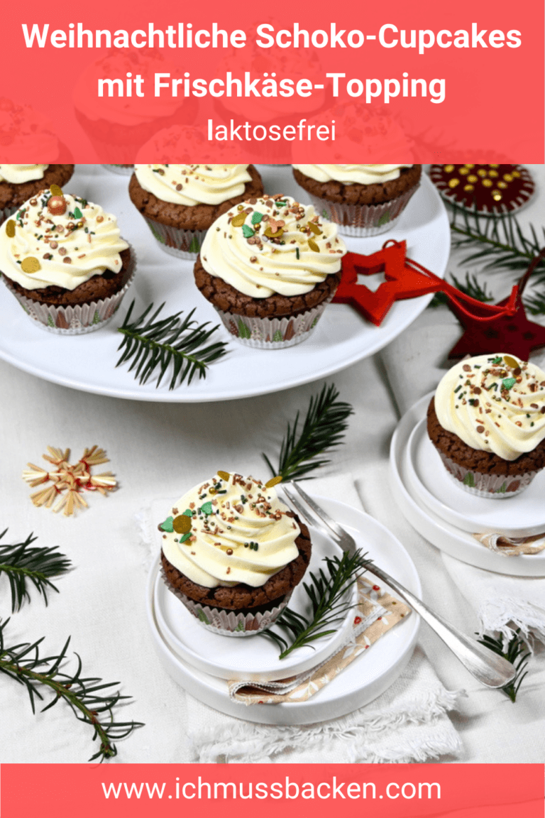 Festliche Schoko-Cupcakes mit Frischkäse Topping, laktosefrei - Ich ...