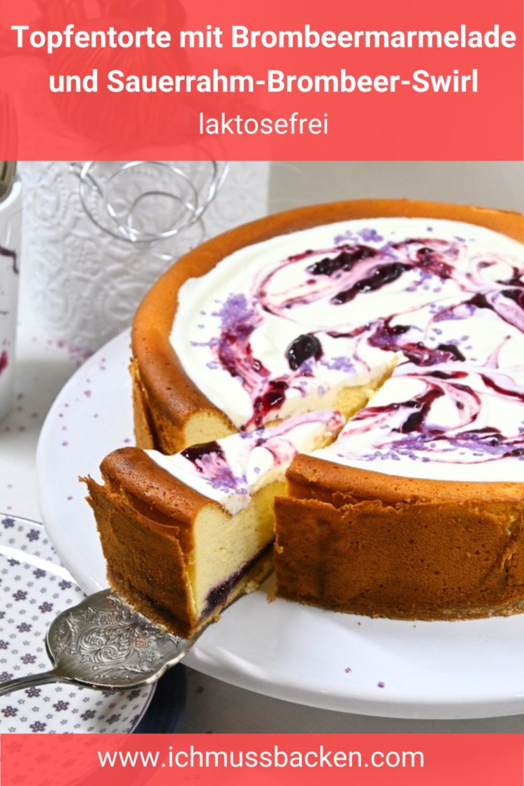 Topfentorte / Käsekuchen mit Brombeermarmelade und Sauerrahm-Brombeer ...