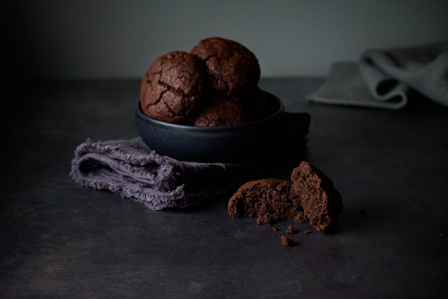 Chocolate Cookies mit Tahini, vegan