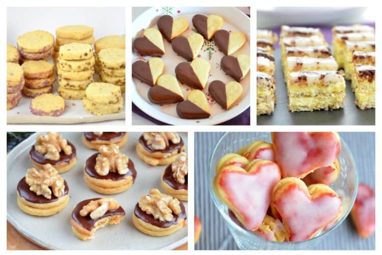Collage aus 5 verschiedenen Weihnachtskeks-Bildern